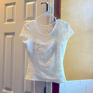 White Lacey shirt with pads. Small